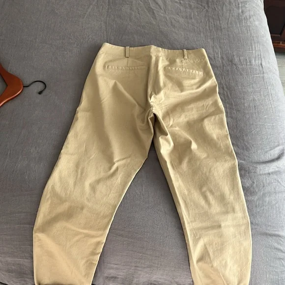 Veronica Beard sz8 stretch khaki cropped cuffed pant - Picture 3 of 5